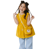 Imported Kids Fur Dress with Cute Purse Set