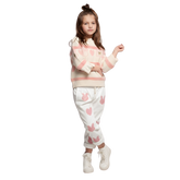 Imported Cute Pink Bunny & Heart Knit Sweater for Girls