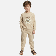 Imported Beige Kiwi Cartoon Sweatshirt and Pants Set for Kids