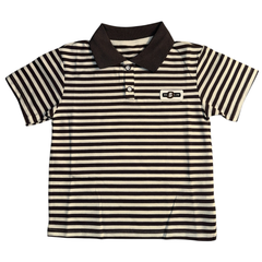 Boys Striped Polo Shirt with Light Blue Denim Jogger Set