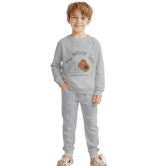 Imported Baby Cotton Track Suit with Woof Dog Print