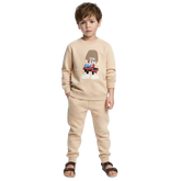 Imported Kids Beige Rock & Roll Winter Sweatshirt and Pant Set