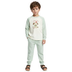 Imported Cute Dog Print Baby Pajama Set – Soft Cotton Track Suit