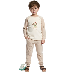 Imported Dog Print Baby Pajama Set – Soft Cotton Long Sleeve Track Suit