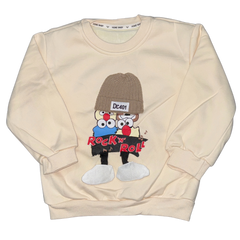 Imported Kids Beige Rock & Roll Winter Sweatshirt and Pant Set