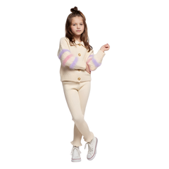 Imported Baby Knit Sweater Set – Cream Button-Up Top with Pants