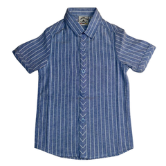 Boys Blue Striped Shirt with Dark Denim Jeans Set