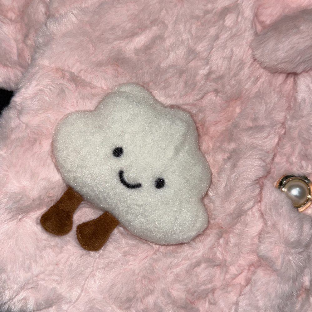 Imported Kids Fur Hooded Jacket with Cloud Pockets