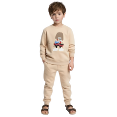 Imported Kids Beige Rock & Roll Winter Sweatshirt and Pant Set