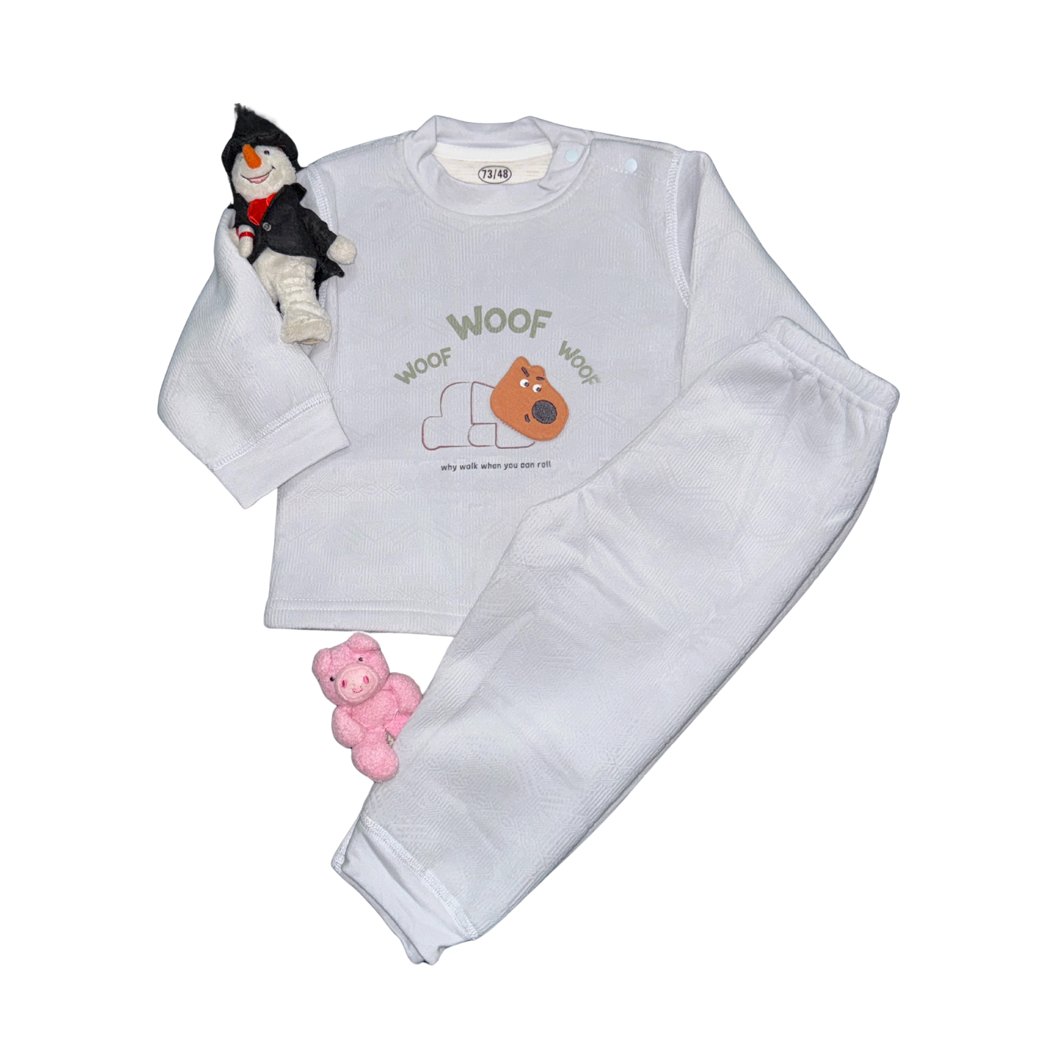 Imported Baby Cotton Track Suit with Woof Dog Print