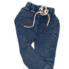 Imported Boys White Denim Patch Sweatshirt and Jeans Set