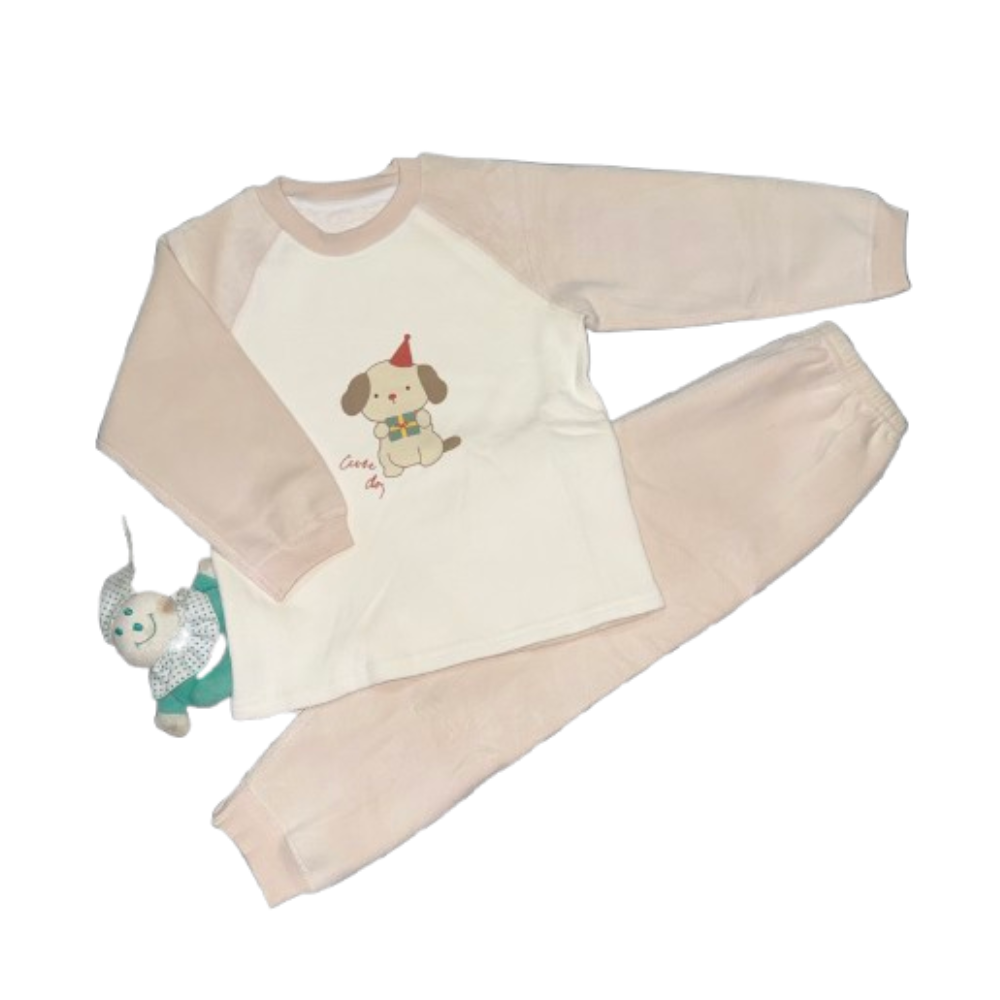 Imported Dog Print Baby Pajama Set – Soft Cotton Long Sleeve Track Suit